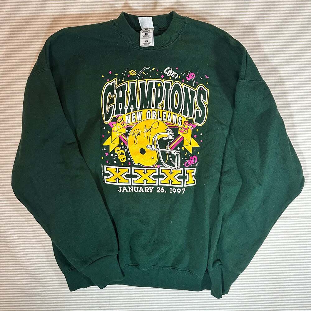 Vintage 1997 Green Bay Packers Super Bowl XXXI Champions Sweatshirt XL